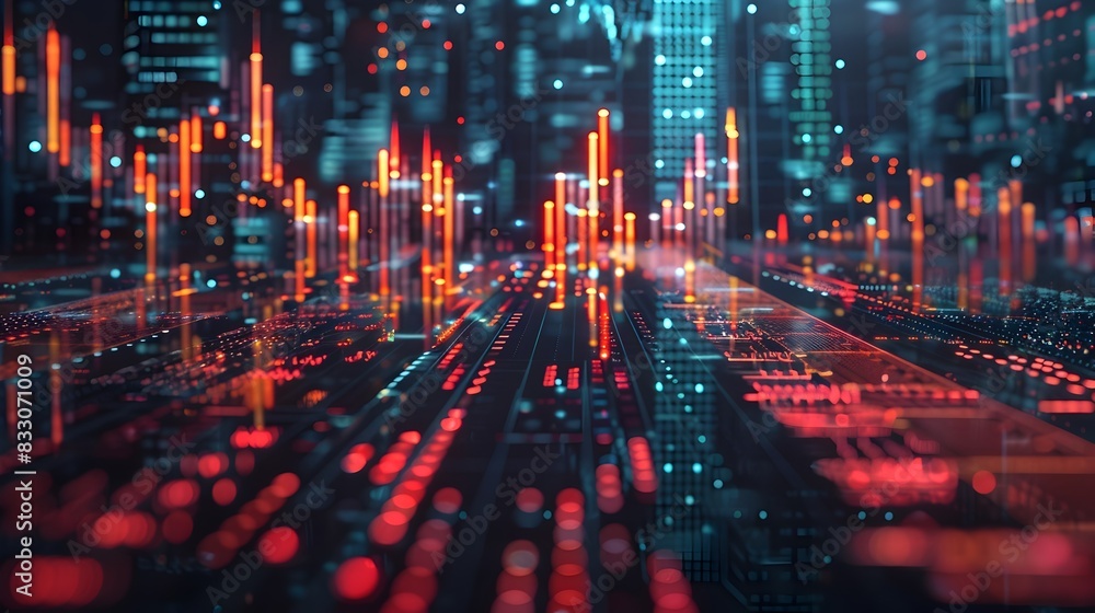Aufkleber futuristic powered financial trading platform with dynamic market data visualization