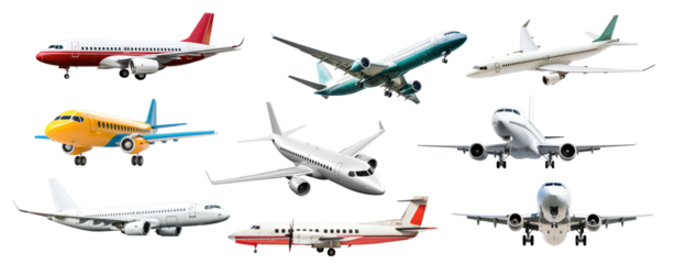 Flying airplane png on transparent background