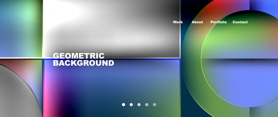 Geometric abstract glassmorphism with circles and squares. Vector Illustration For Wallpaper, Banner, Background, Card, Book Illustration, landing page