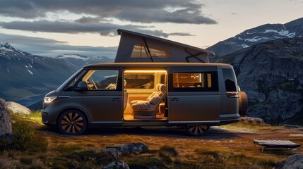 Obraz premium A luxury van privacy for travel trip