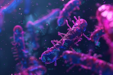 bacteria in microscope by generative ai
