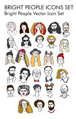 Bright people logo vector Icon set 