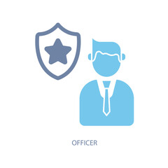 officer concept line icon. Simple element illustration. officer concept outline symbol design.