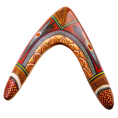 decorated boomerang on transparent background