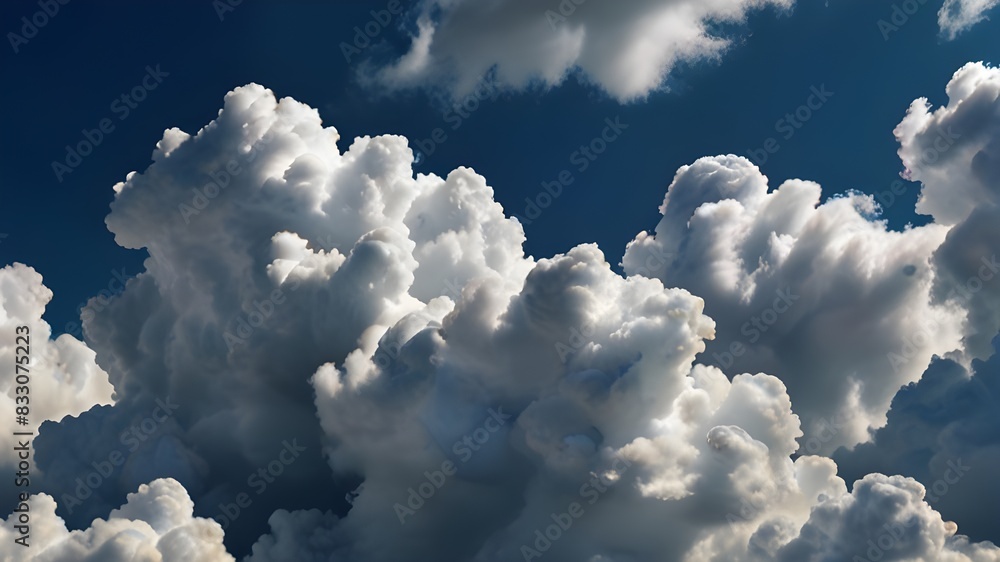 Aufkleber abstract cubist geometry with sky and clouds as wallpaper generative ai