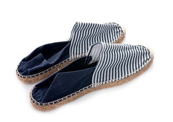 blue and white espadrilles