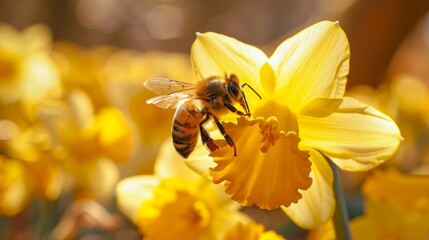 honey bee on a yellow flower
