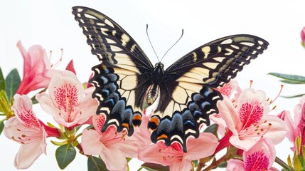 Beautiful butterflies are swarming flowers to drink nectar.