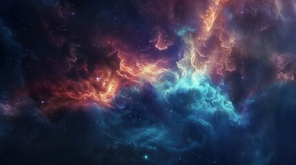 Fototapeta premium Exploring the Universe: Astronaut Spacewalk in Cosmic Art