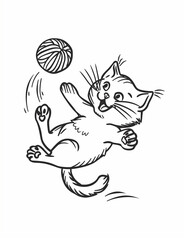 Playful Felines: Cat Coloring Pages for All Ages  - Line Art - Easy Coloring Pages - Simple Patterns - Black and white- Printable pages 