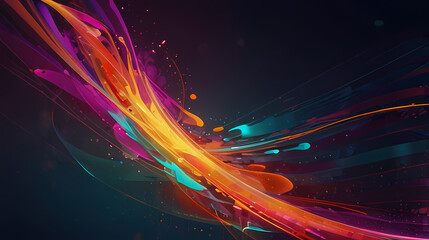 Fototapeta premium Light abstract background with swirling neon patterns