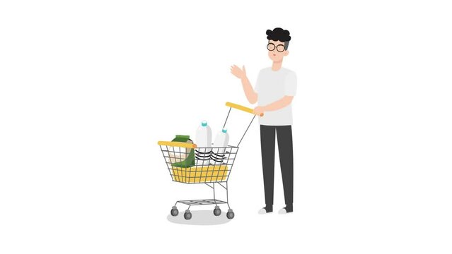 Businessman With glossary Trolley