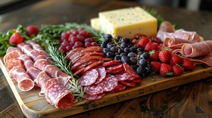 Looking for a delicious and easy way to entertain guests? Look no further than this charcuterie board! With a variety of meats, cheeses, and fruits, this board is sure to please ev