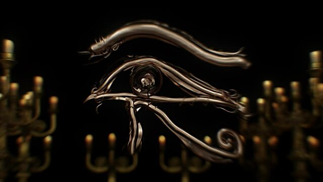 An eye of Horus, ancient Egyptian symbolic design.