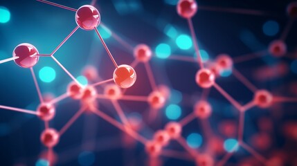 Intricate Abstract Molecule Network Connections - Futuristic 3D Rendered Background Stock Illustration
