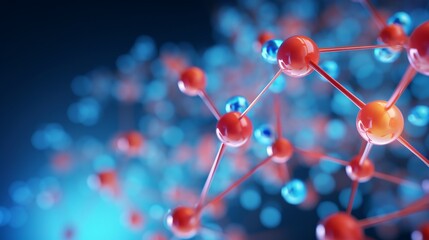 Molecular Structures in Abstract Chemistry Background - 3D Rendered Illustration of Scientific Elements and Compounds