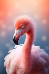 pink flamingo on a white background, generative ai