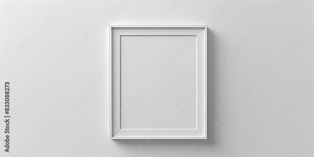Poster pristine white minimalist frame isolated on plain background for modern decor and design display