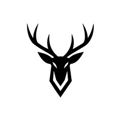 Deer head silhouette vector illustration