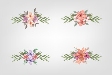 The Blooms  Greenery Floral Foliage Ornament Corner Text Separator adds elegant  framing text in invitations, cards