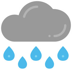 heavy rain flat icon