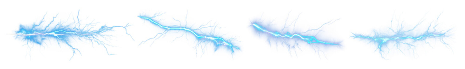 Blue lightnings effect set