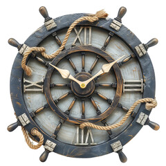 Captain's Cabin Clock with Nautical Charm Isolated on Transparent Background
