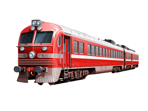 a red train on tracks