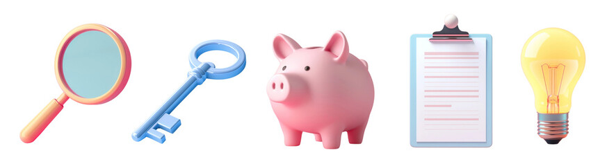 Obraz premium 3d business strategy set