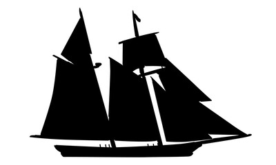 silhouette of sailboat vector illustration