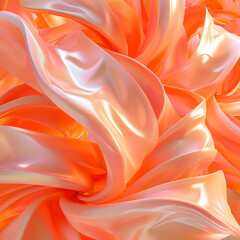 Obraz premium Dynamic peach 3D shapes suitable for engaging beauty product reveals.