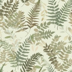 seamless pattern of delicate fern fronds