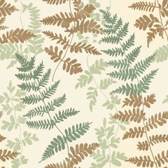 seamless pattern of delicate fern fronds