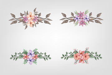 The Blooms  Greenery Floral Foliage Ornament Corner Text Separator adds elegant  framing text in invitations, cards