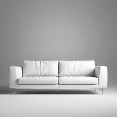 a modern interior of  white sofa isolated on trans parent white back ground
