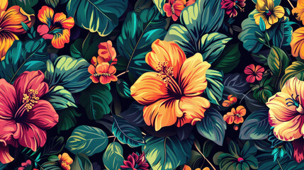 Elegant Exotic Floral Pattern for Textile and Decor