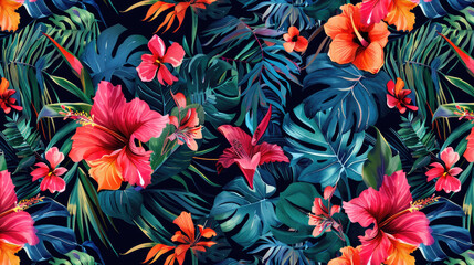 Elegant Exotic Floral Pattern for Textile and Decor