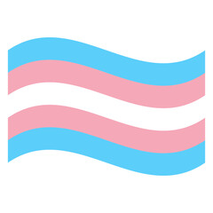Obraz premium Wavy Transgender Pride Flag Isolated in White