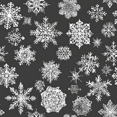 seamless pattern of snowflakes in intricate patterns