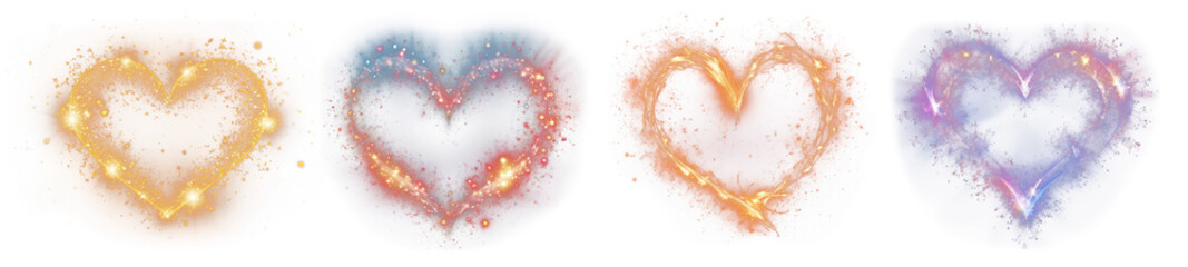 Magic particle heart shape set