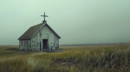 Fototapeta premium traditional church in the middle of nowhere.