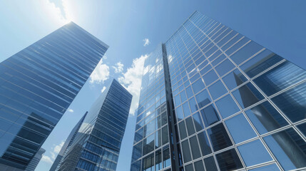 Obraz premium Modern Corporate Skyscraper with Modern Business Office Towers