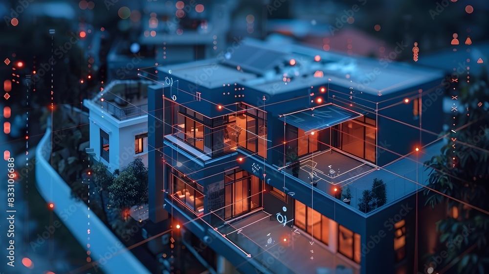 Aufkleber smart home security system with powered surveillance and alerts a futuristic vision of secure connec