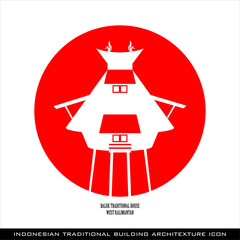 West Kalimantan Baluk Traditional House Icon, a series of architectural icons for Indonesian traditional houses