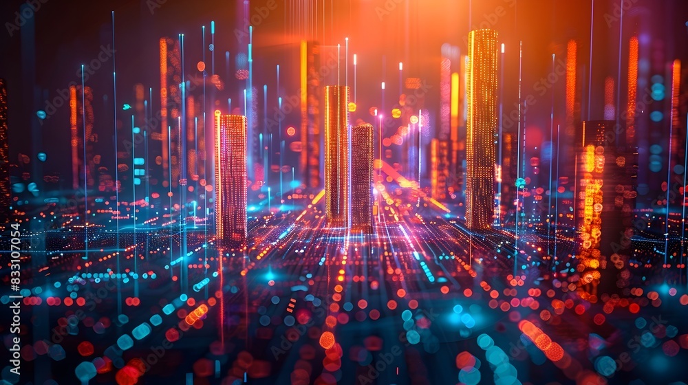 Aufkleber vibrant smart city infrastructure with connected devices and real time data analytics