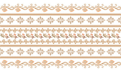 Hand draw Ikat floral paisley embroidery.geometric ethnic oriental pattern traditional.Aztec style abstract vector illustration.white background.great for textiles, banners, wallpapers.