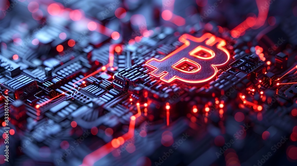 Poster vibrant blockchain ecosystem with secure digital currency transactions