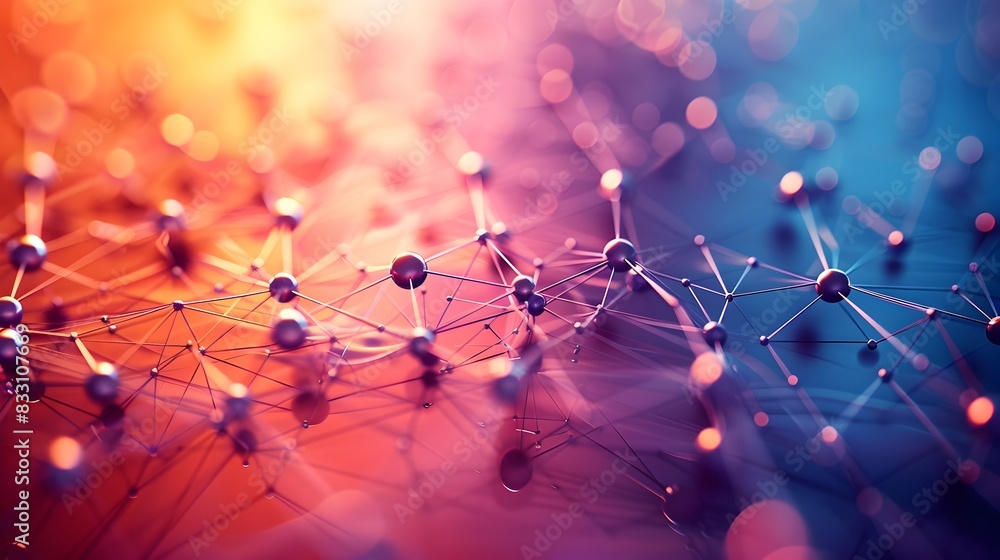 Poster vibrant and dynamic conceptual visualization of the interconnected internet of things with futuristi