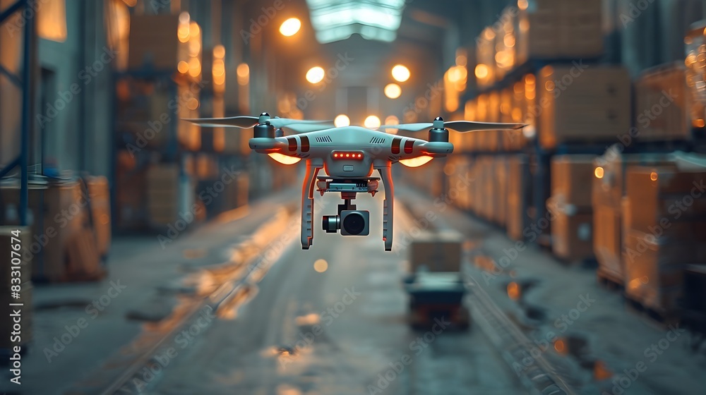 Poster advanced drone delivery service with automated logistics and real time tracking for high tech and ef