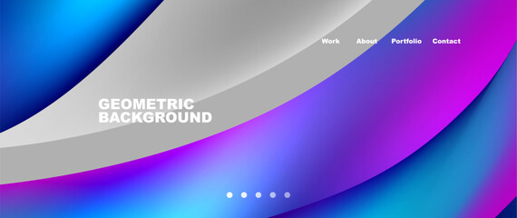 Web page design with geometric elements - circle and wave. Techno art concept. Vector Illustration For Wallpaper, Banner, Background, Card, Book Illustration, landing page